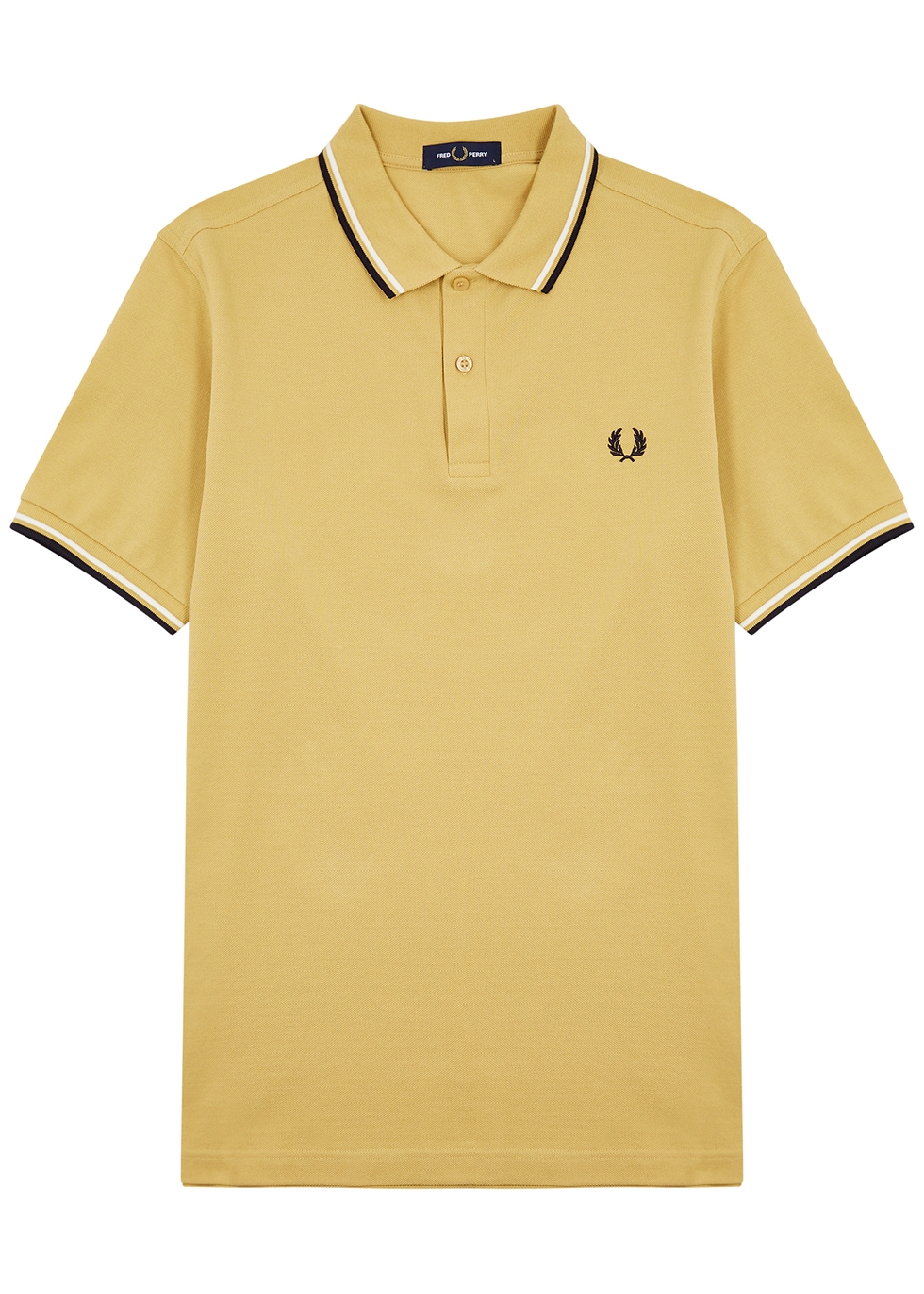 for Men Fred Perry Cotton Pique Shirt in Beige Mens T-shirts Fred Perry T-shirts Yellow 