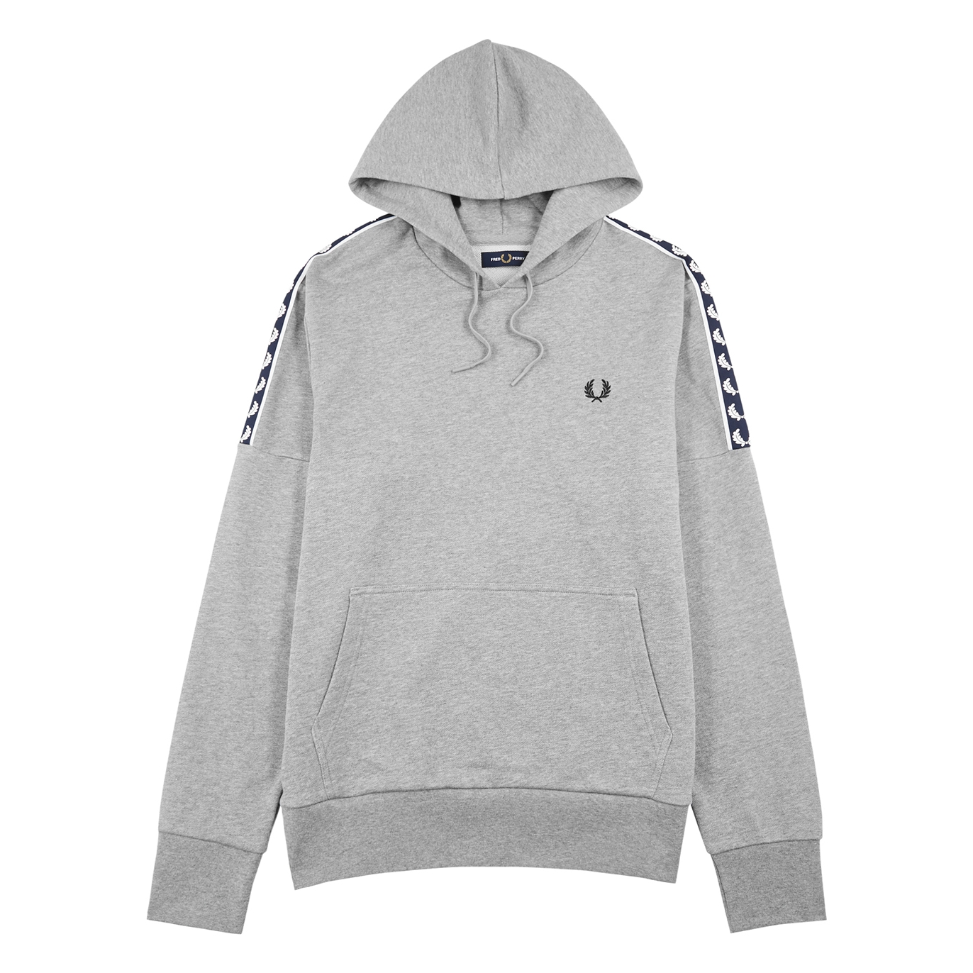 Fred Perry Grey Logo-trimmed Hooded Cotton Sweatshirt - XL