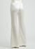 Julianne white wide-leg satin trousers - Galvan