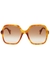 Tortoiseshell oversized square-frame sunglasses - Gucci