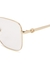 Gold-tone square-frame optical glasses - Gucci