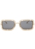 Gold-tone rectangle-frame sunglasses - Gucci