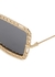 Gold-tone rectangle-frame sunglasses - Gucci
