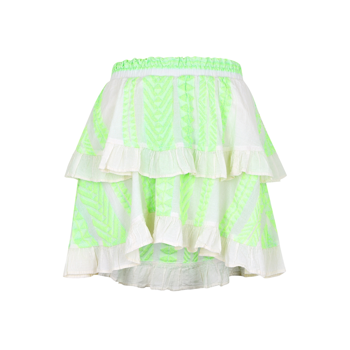 Devotion Folegandros Embroidered Stretch-cotton Mini Skirt - Green - One Size