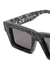 Nassau marbled rectangle-frame sunglasses - Off-White