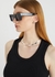 Nassau marbled rectangle-frame sunglasses - Off-White