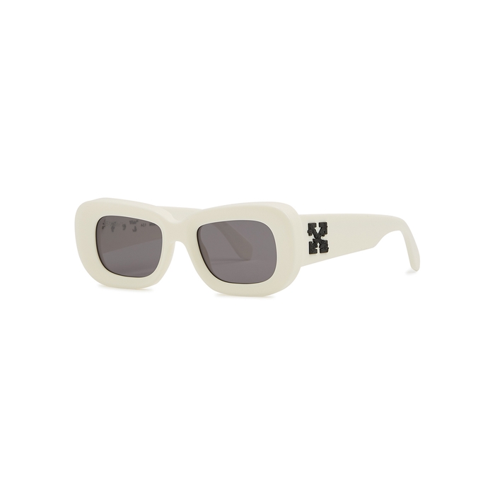 Off-White Carrara White Oversized Rectangle-frame Sunglasses