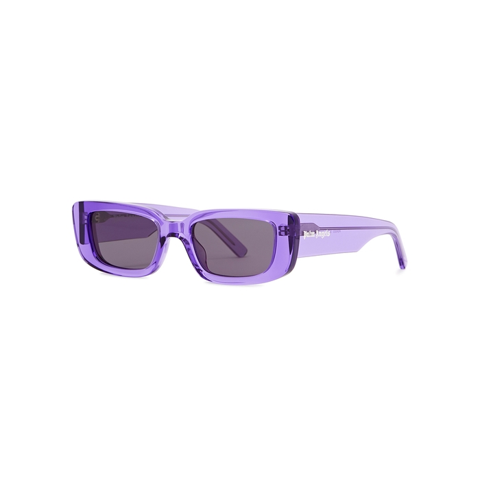 Palm Angels Georgina Purple Rectangle-frame Sunglasses