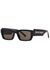 Black rectangle-frame sunglasses - Palm Angels