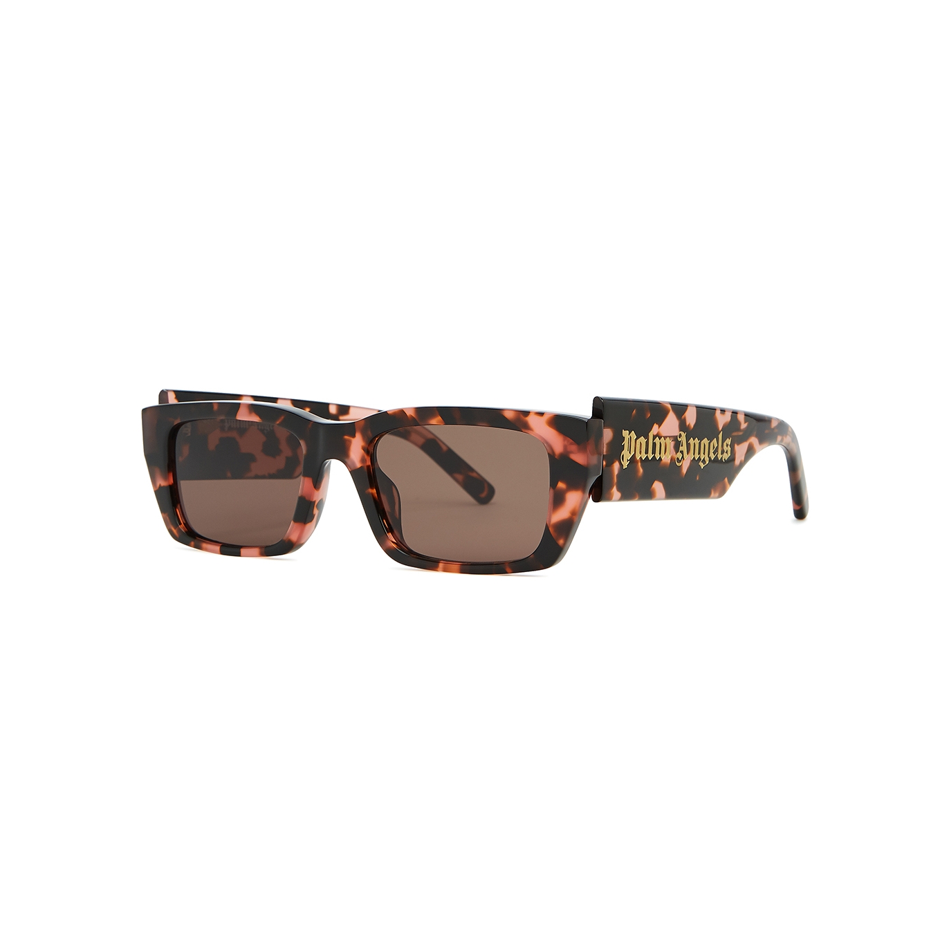 Palm Angels Tortoiseshell Rectangle-Frame Sunglasses, Sunglasses - Brown