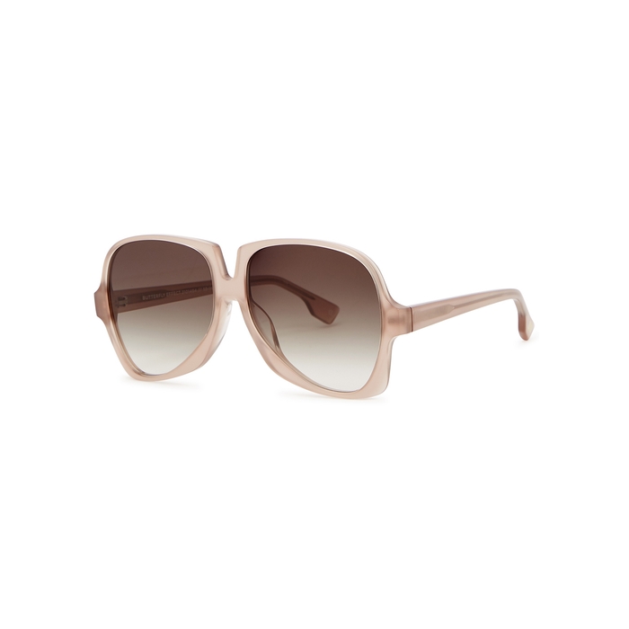 Le Specs Butterfly Effect Light Brown Oversized Sunglasses