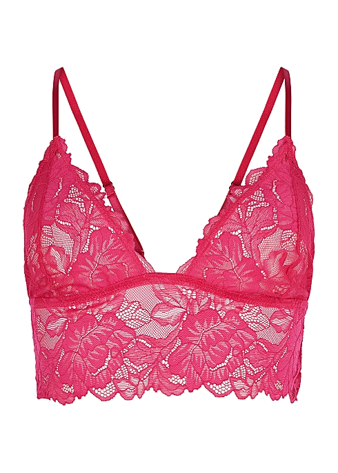 FREE PEOPLE Everyday pink lace bra top