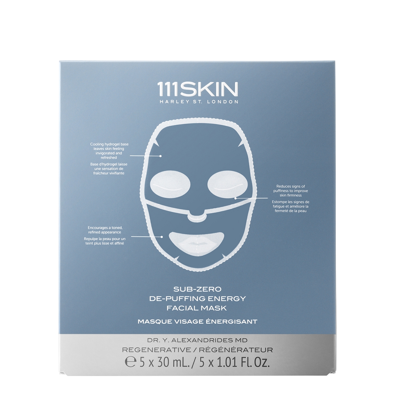 111skin Sub Zero De-puffing Energy Facial Mask Box In White