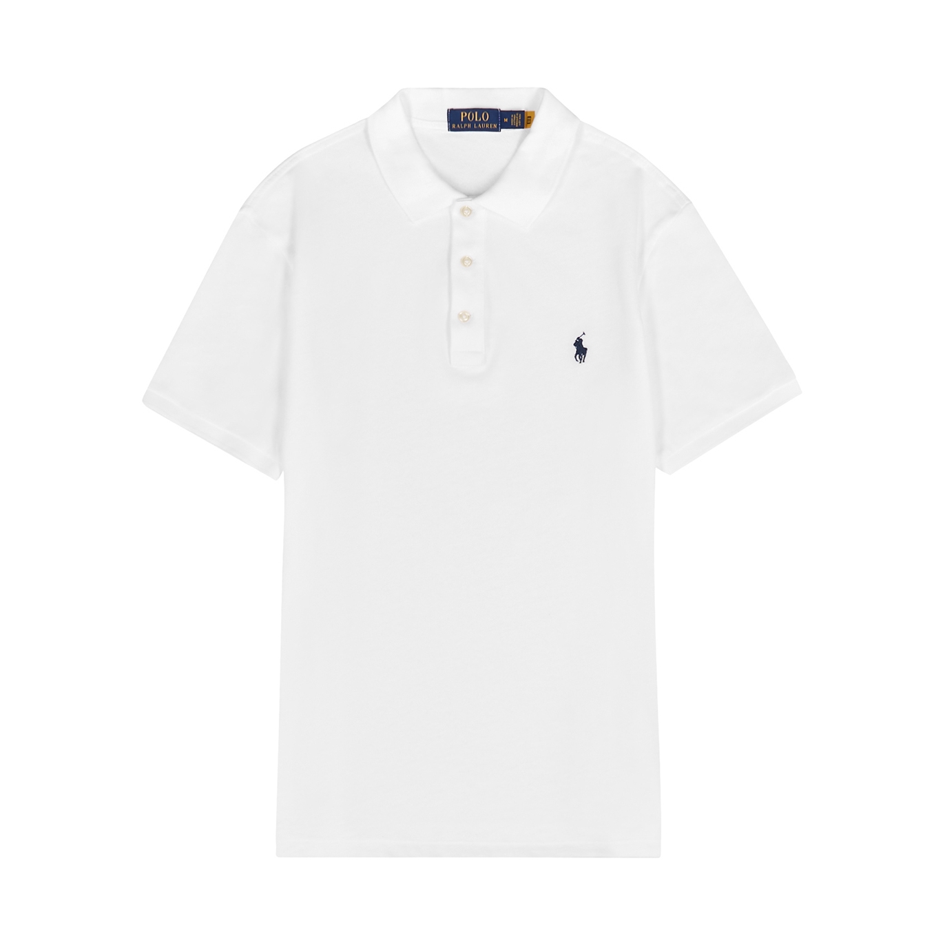 Polo Ralph Lauren White Logo-embroidered Cotton Polo Shirt - S