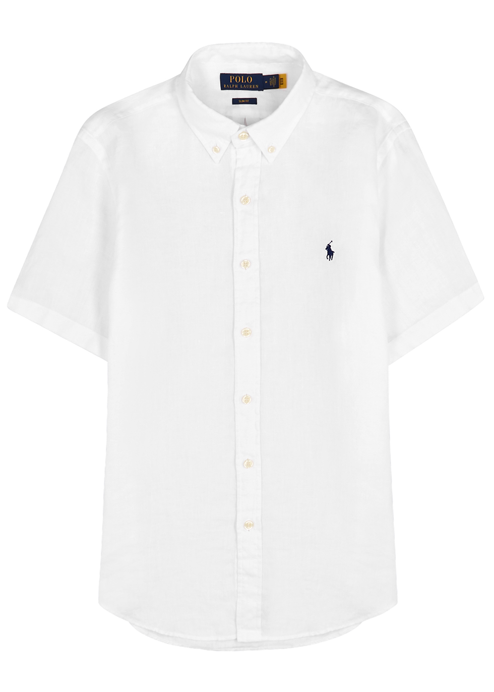 Polo Ralph Lauren White Slim Logo Linen Shirt | ModeSens