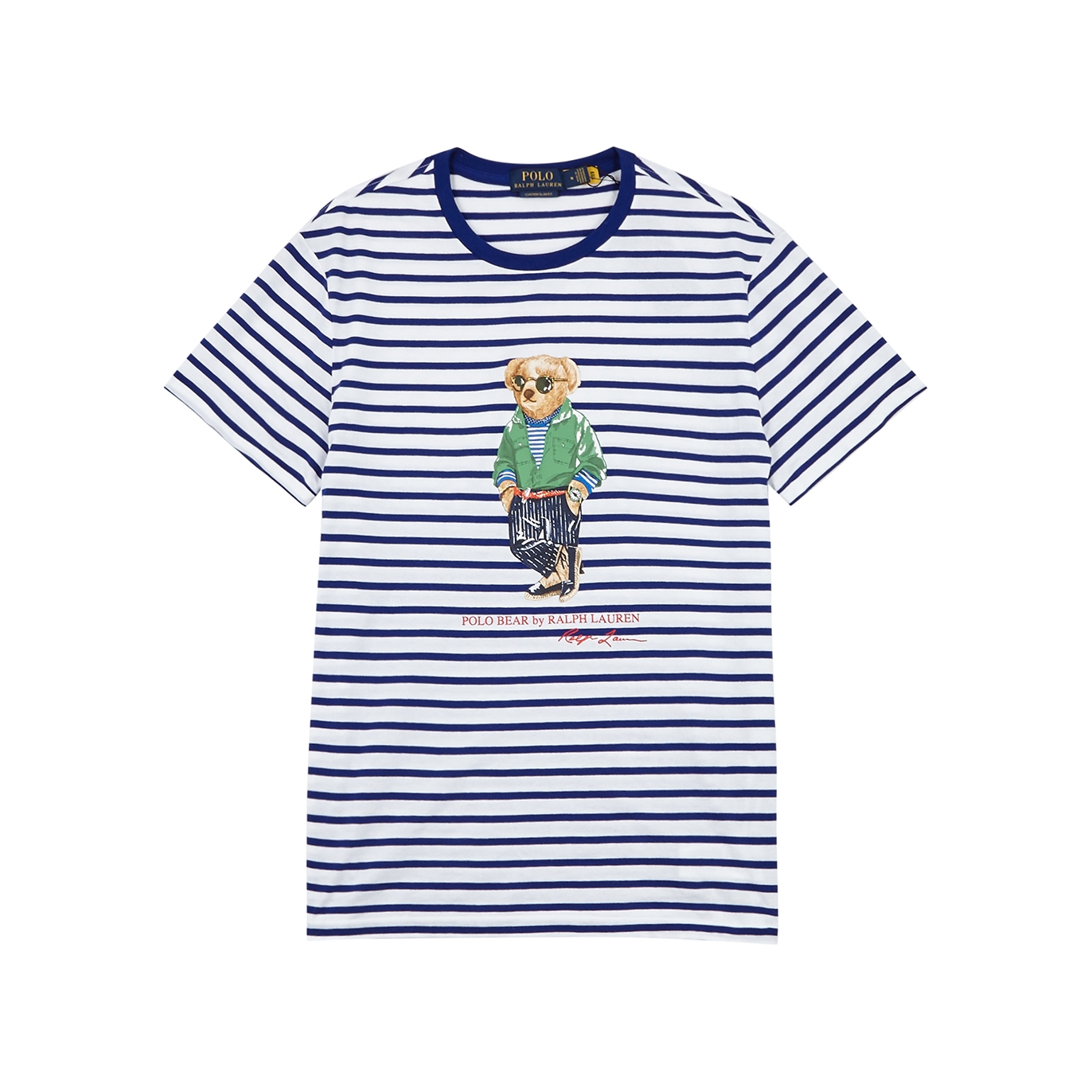 Polo Ralph Lauren Striped Printed Cotton T-shirt - Navy - S