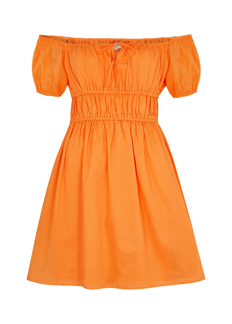 Viola orange linen mini dress