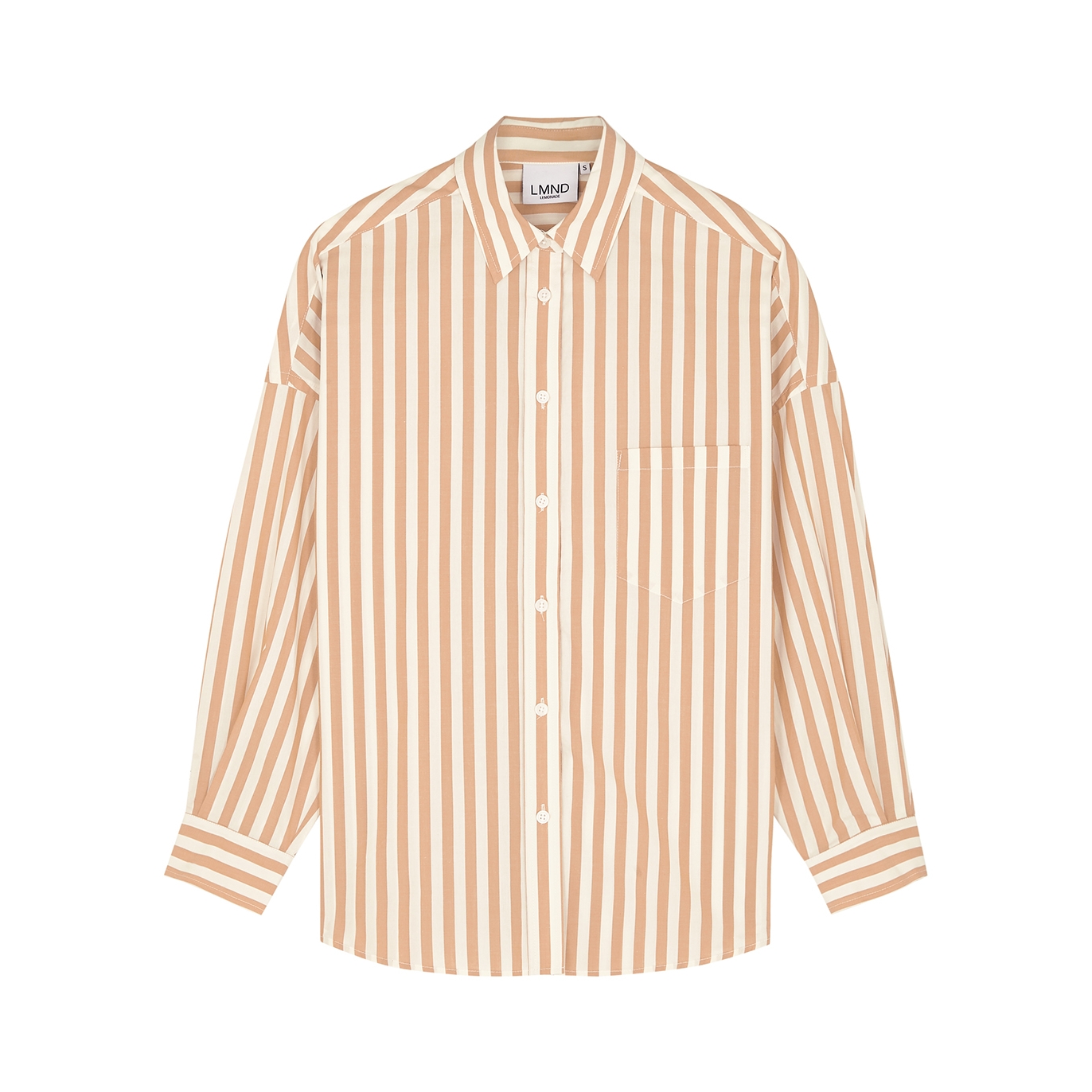 LMND Lemonade Chiara orange striped cotton-poplin shirt - Harvey Nichols