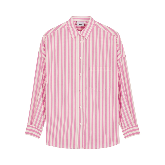 LMND Lemonade Chiara Pink Striped Cotton-poplin Shirt