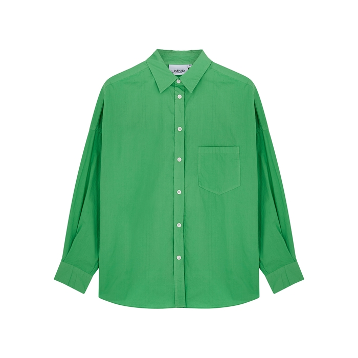 LMND Lemonade Chiara Green Cotton-poplin Shirt