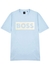 Light blue logo-print cotton T-shirt - BOSS