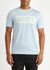 Light blue logo-print cotton T-shirt - BOSS