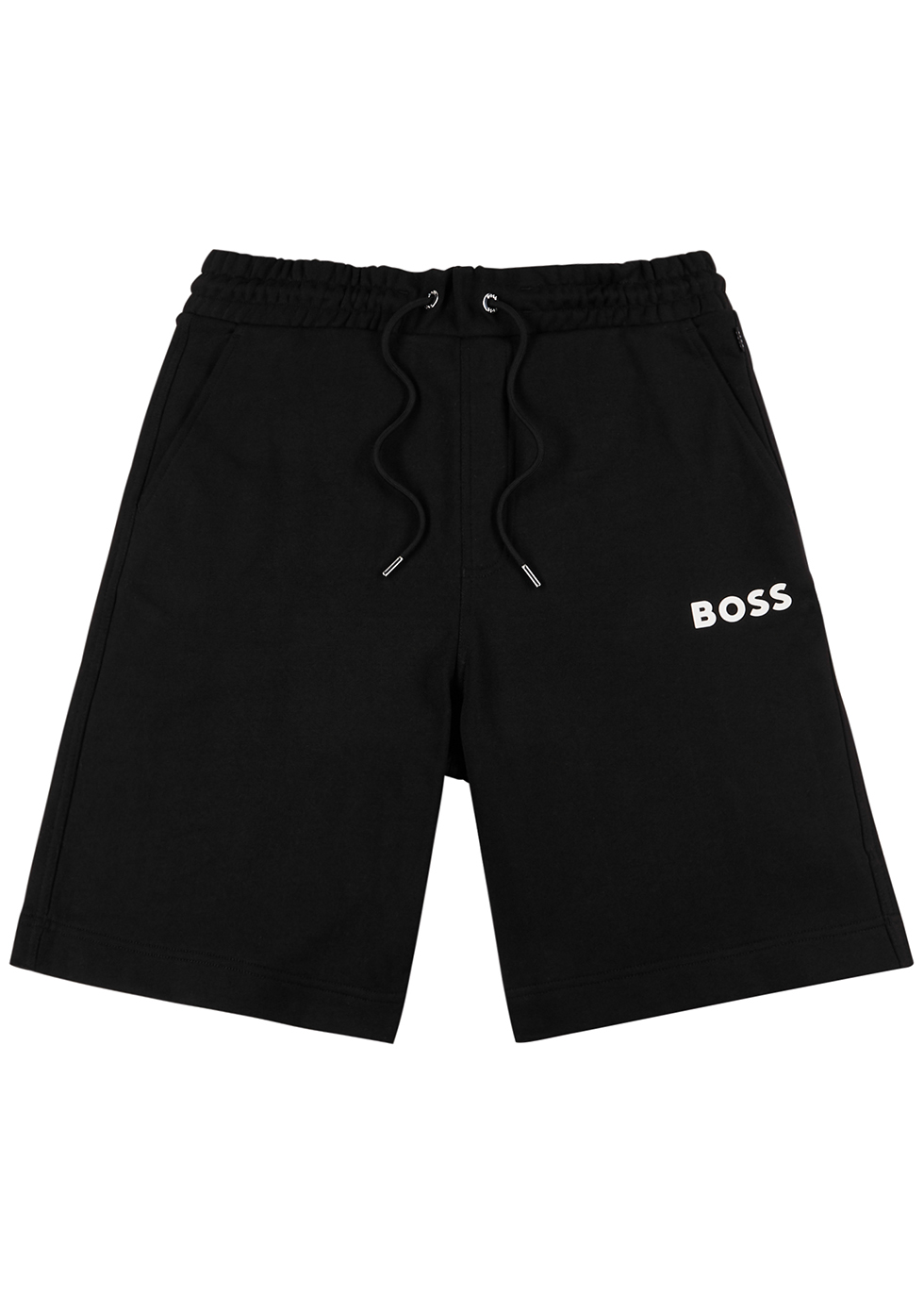 BOSS Lamson black logo cotton shorts - Harvey Nichols