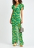 Palmera green floral-print chiffon maxi dress - De La Vali