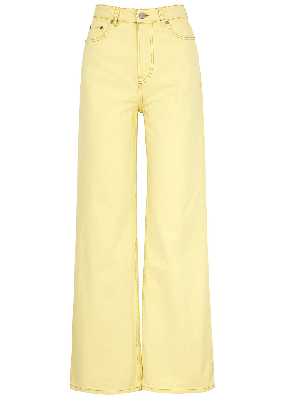 Ganni Magny yellow wide-leg jeans