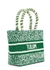 Tulum green beaded canvas top handle bag - DE SIENA