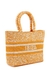 Ibiza yellow beaded canvas top handle bag - DE SIENA