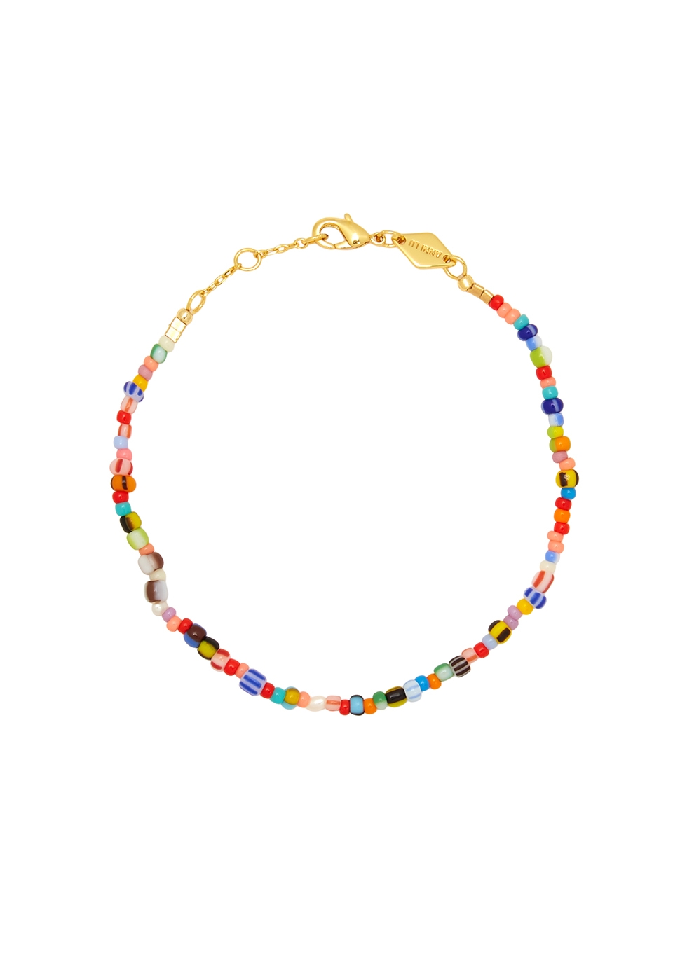 Anni Lu Alaia 18kt Gold-plated Beaded Bracelet In Multicoloured