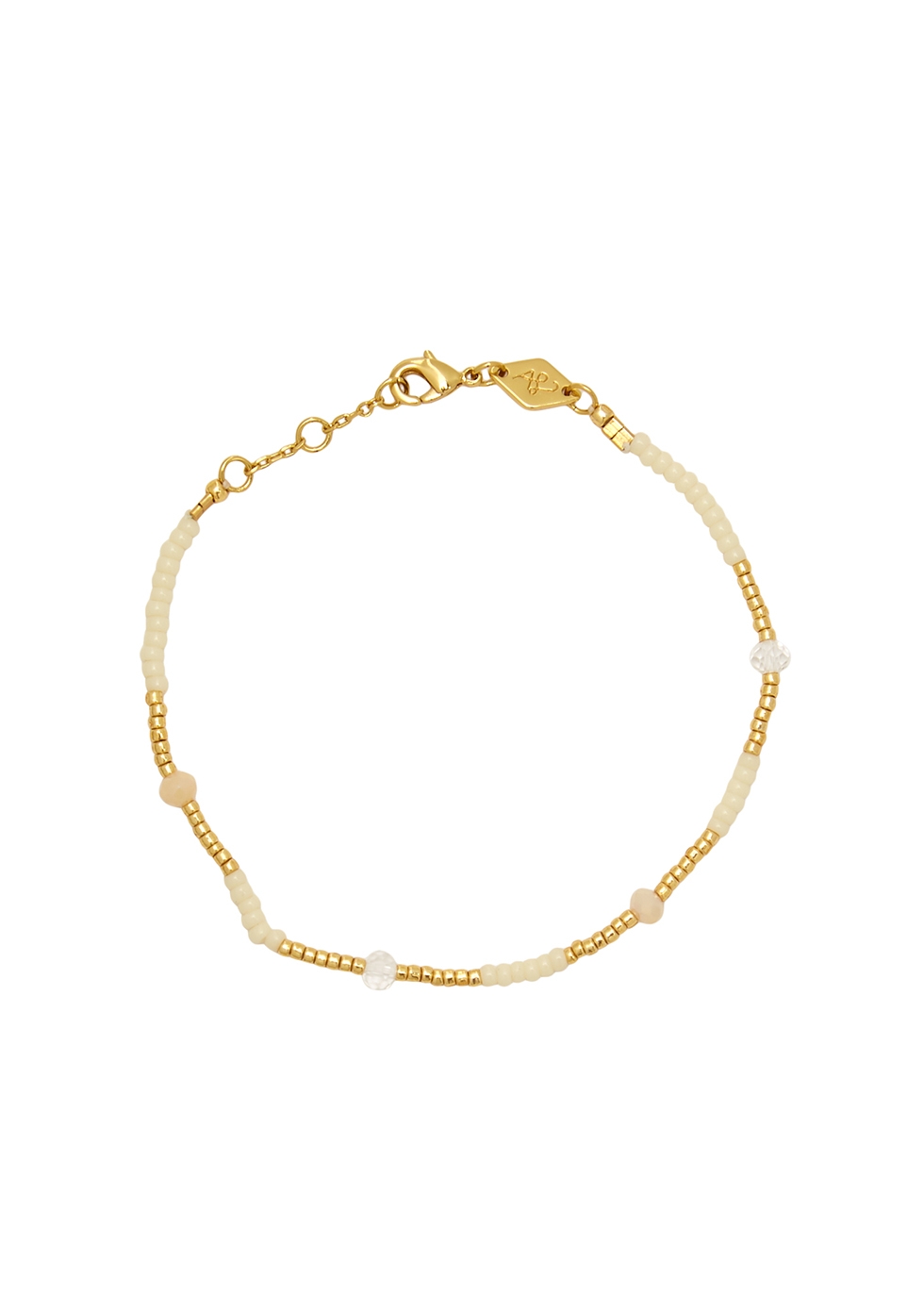 Anni Lu Clemence 18kt Gold-plated Beaded Bracelet In White