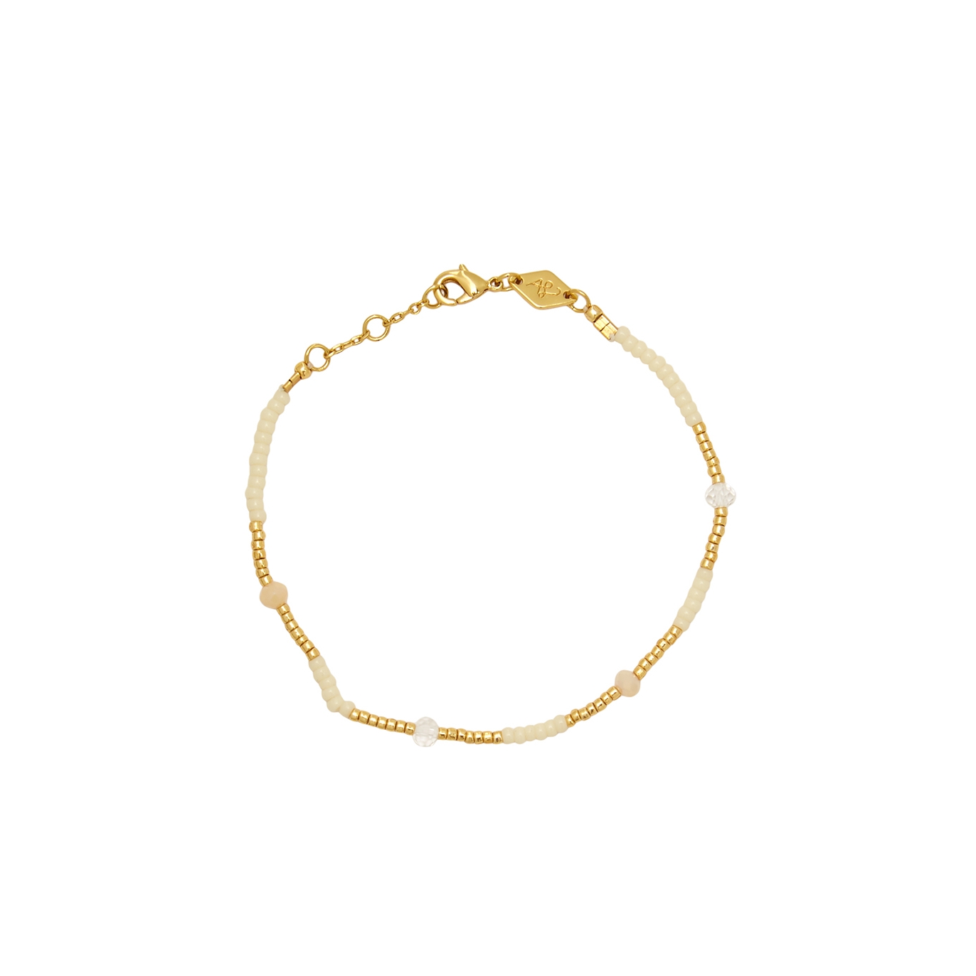 Anni LU Clemence 18kt Gold-plated Beaded Bracelet - White - One Size