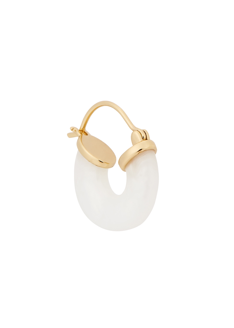 Anni Lu Petite White Swell 18kt Gold-plated Hoop Earrings