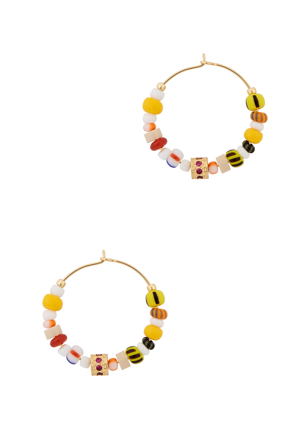 Anni Lu Sunny Alaia 18kt Gold-plated Hoop Earrings In Multicoloured