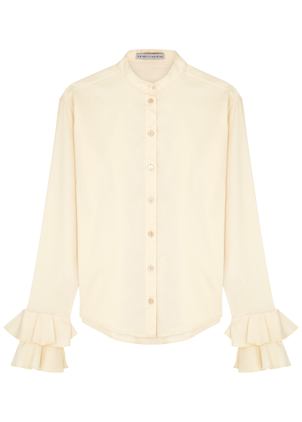 Palmer Harding Flourish Flounce Cream Cotton-blend Shirt