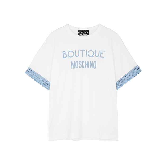 Boutique Moschino White Logo Cotton T-shirt