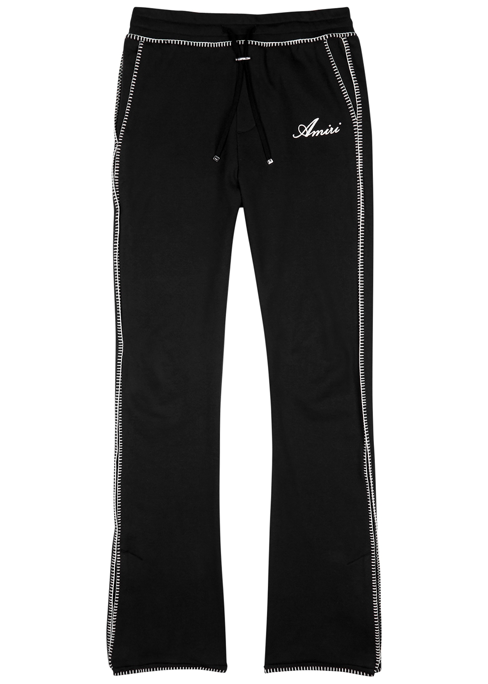 Black logo-embroidered cotton sweatpants