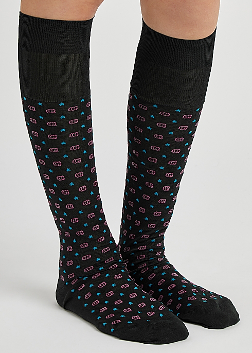 Gucci Green GG-intarsia cotton-blend knee-high socks - Harvey Nichols