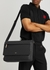 Black monogrammed coated canvas cross-body bag - BOSS