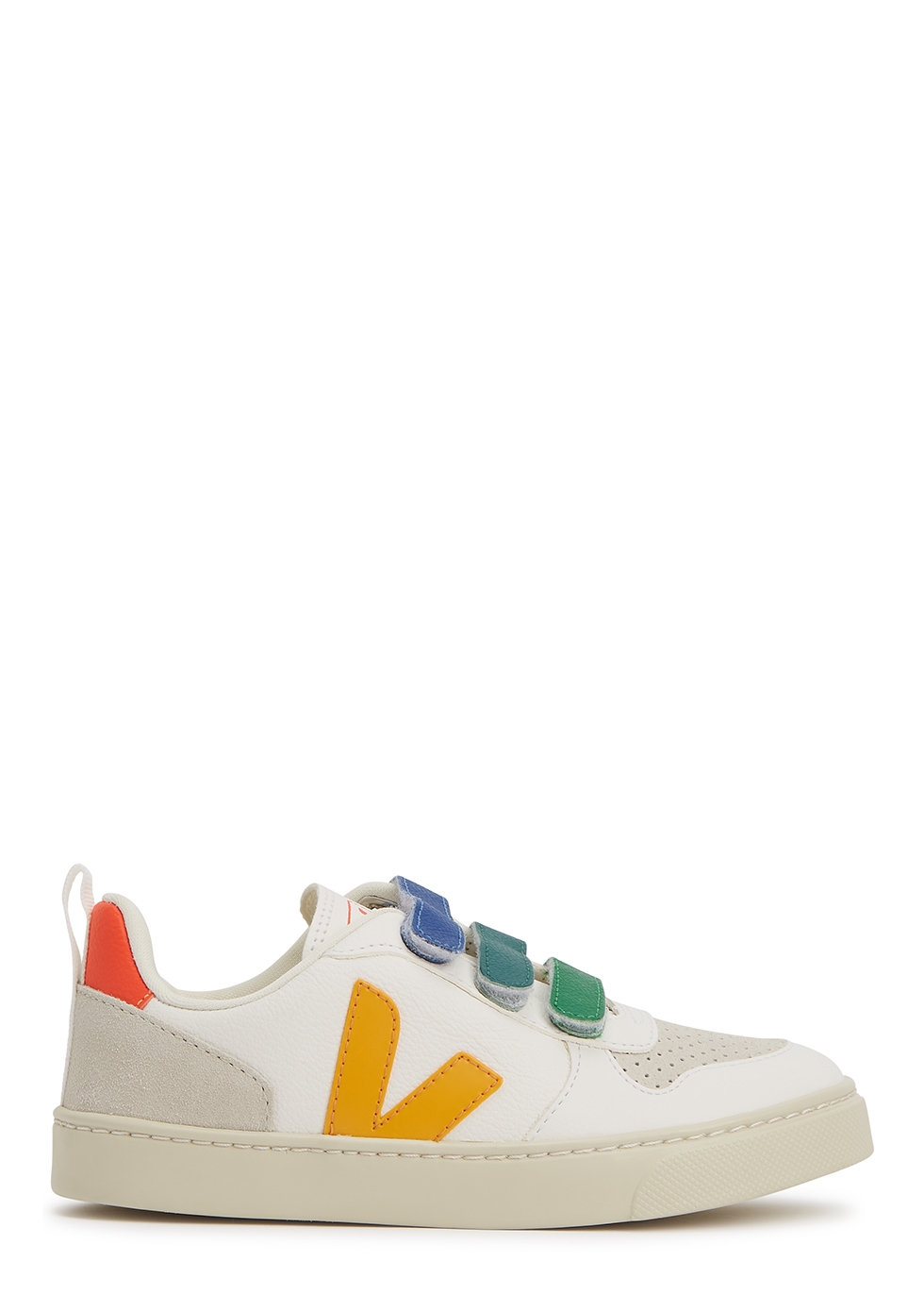 KIDS V-10 white panelled leather sneakers (IT28-IT33)