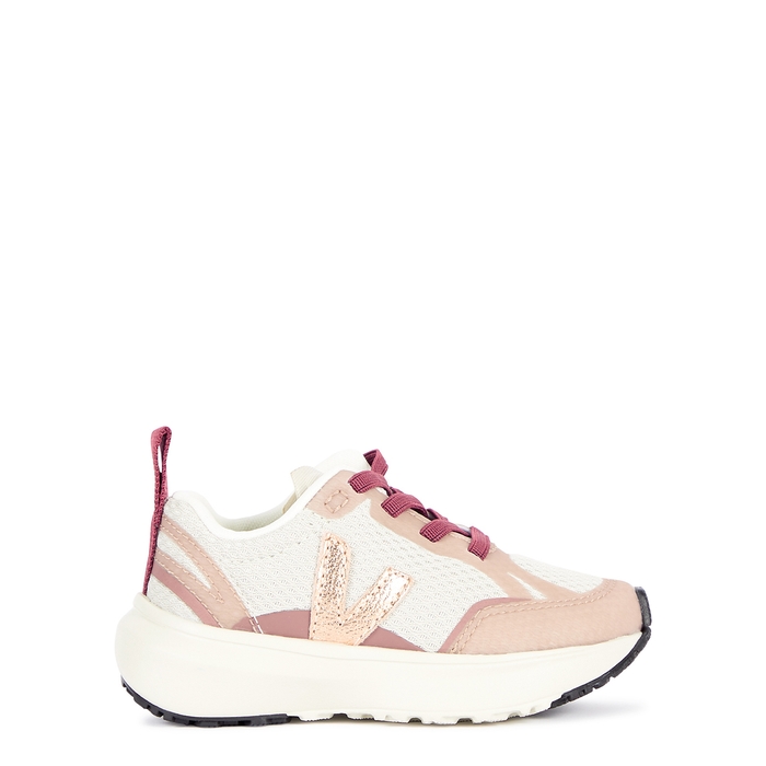 Veja KIDS Canary Pink Panelled Mesh Trainers
