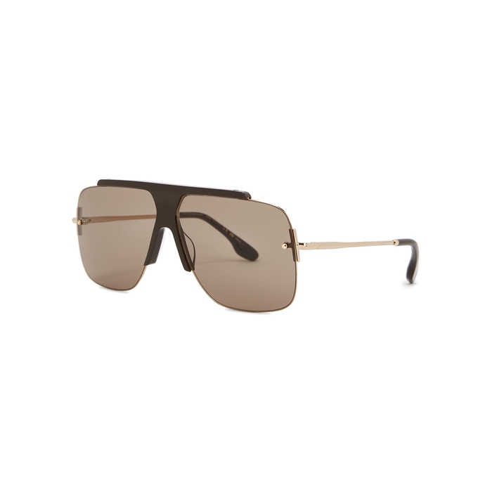 Victoria Beckham Gold-tone Aviator-style Sunglasses