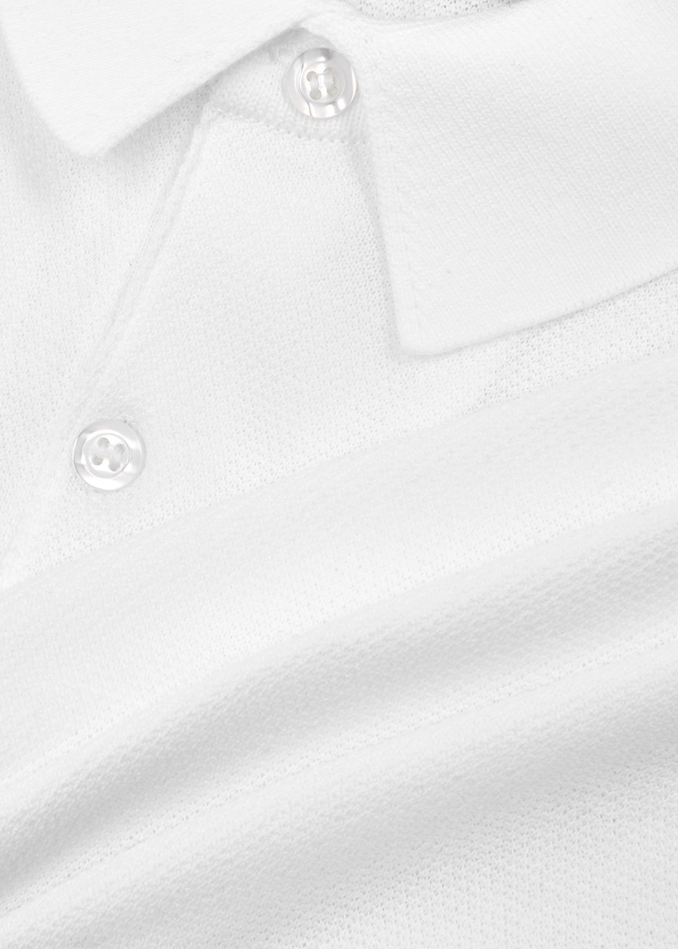 Mens Clothing T-shirts Polo shirts John Smedley Roth White Piqué Cotton Polo Shirt for Men 