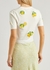 Ciara lemon-embroidered stretch-cotton jumper - Alice + Olivia