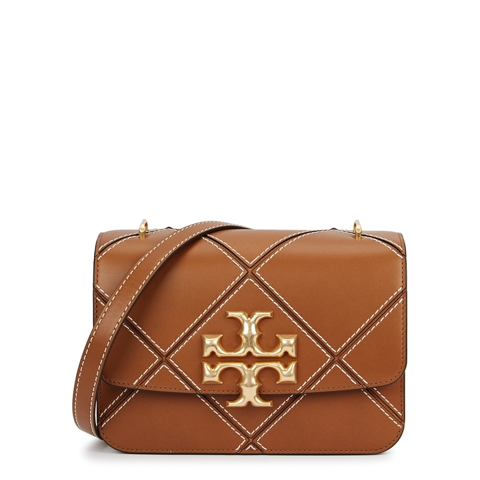 Tory Burch Elenor Brown Patchwork Leather Cross-body Bag