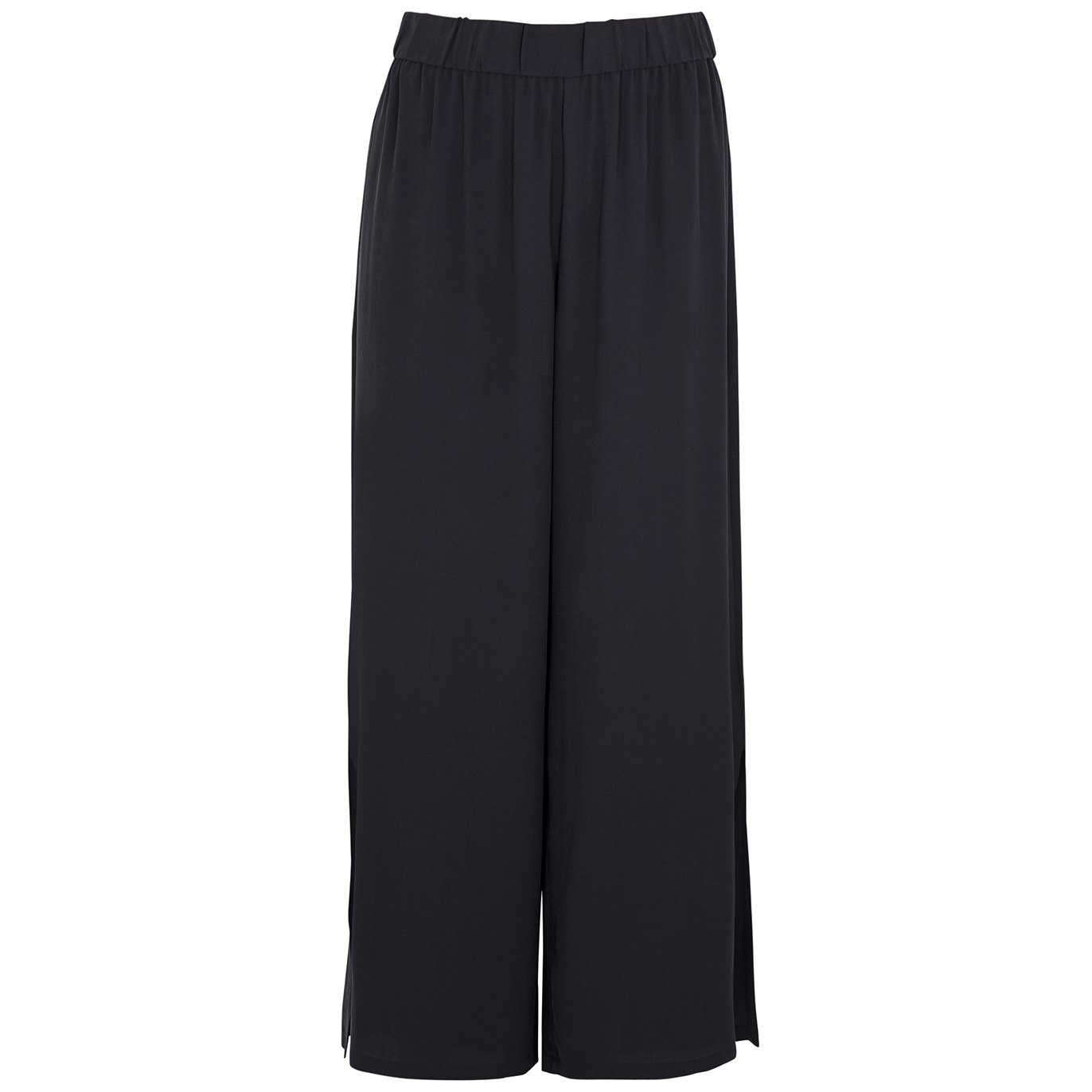 Eileen Fisher Navy Silk Wide-leg Trousers - S