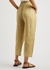Yellow cropped linen trousers - EILEEN FISHER