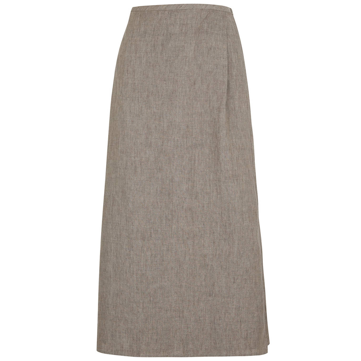 Eileen Fisher Grey Linen Midi Wrap Skirt - S